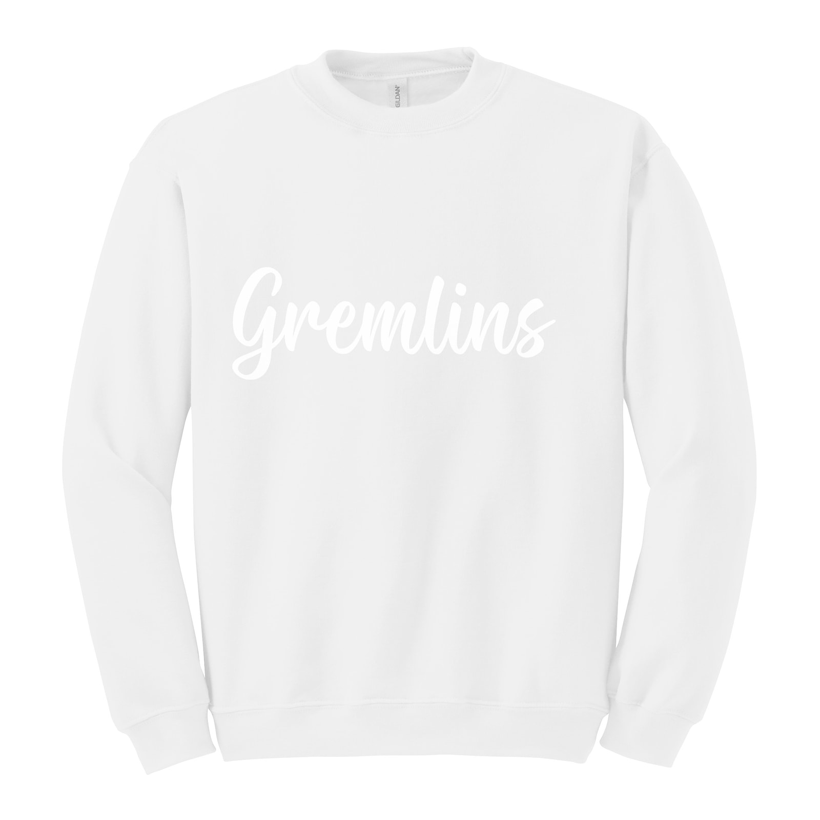sacred-heart Gremlins White Puff Gildan Heavy Blend Crewneck Sweatshirt. 18000
