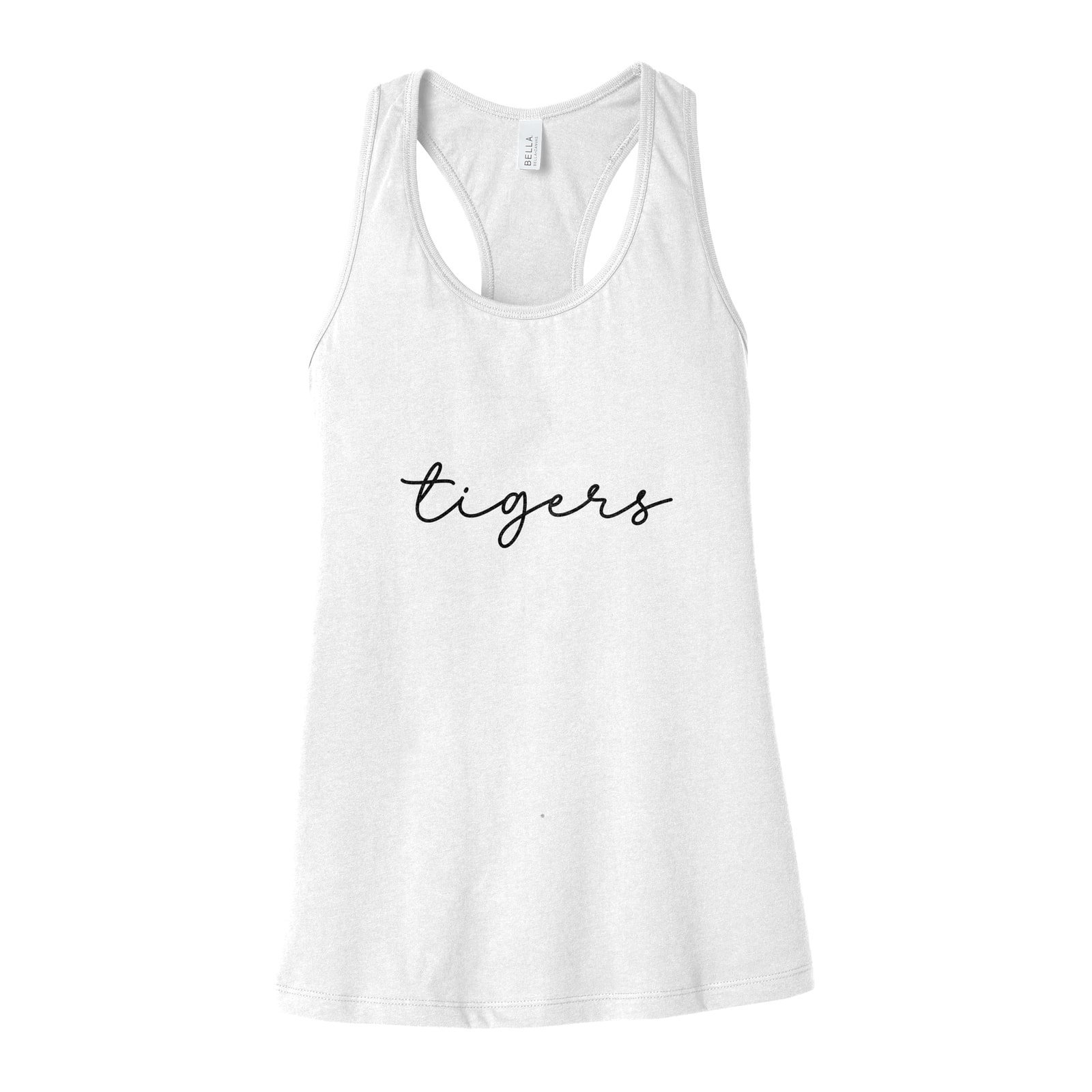 Tigers Script Puff Bella+Canvas 6008 Racerback Tank