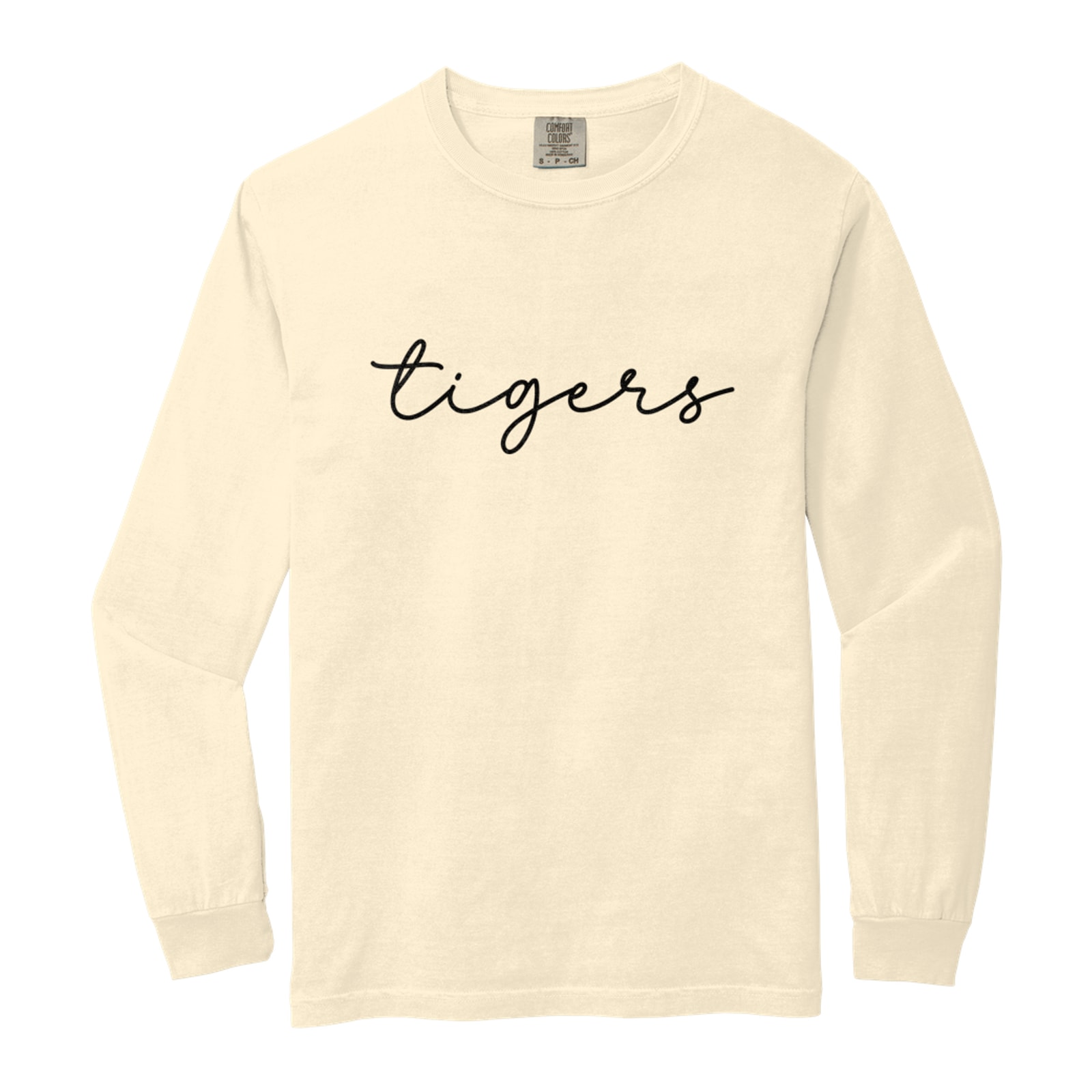 Tigers Script Puff Comfort Colors 6014 Long Sleeve