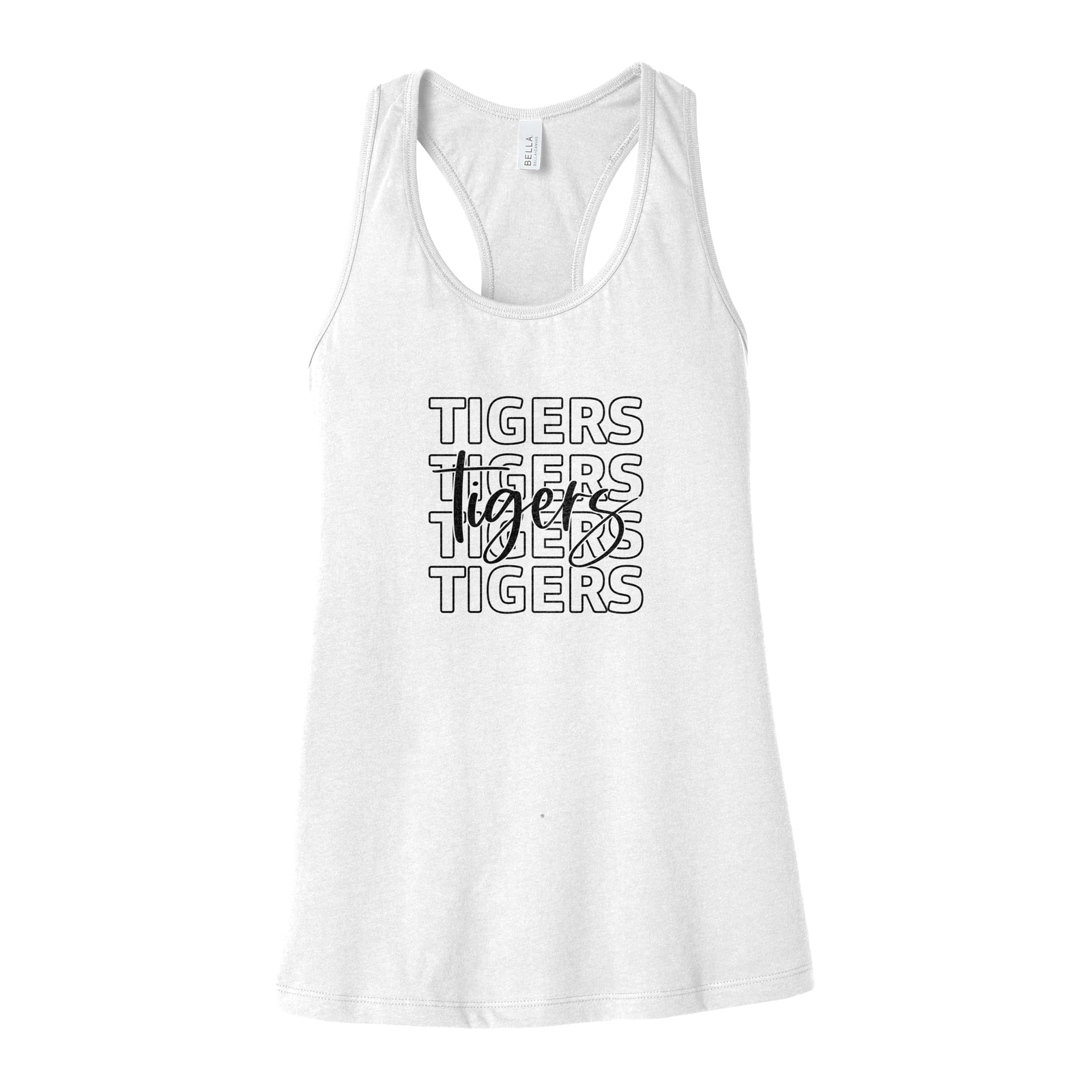 Tigers repeat with script Bella+Canvas 6008 Racerback Tank