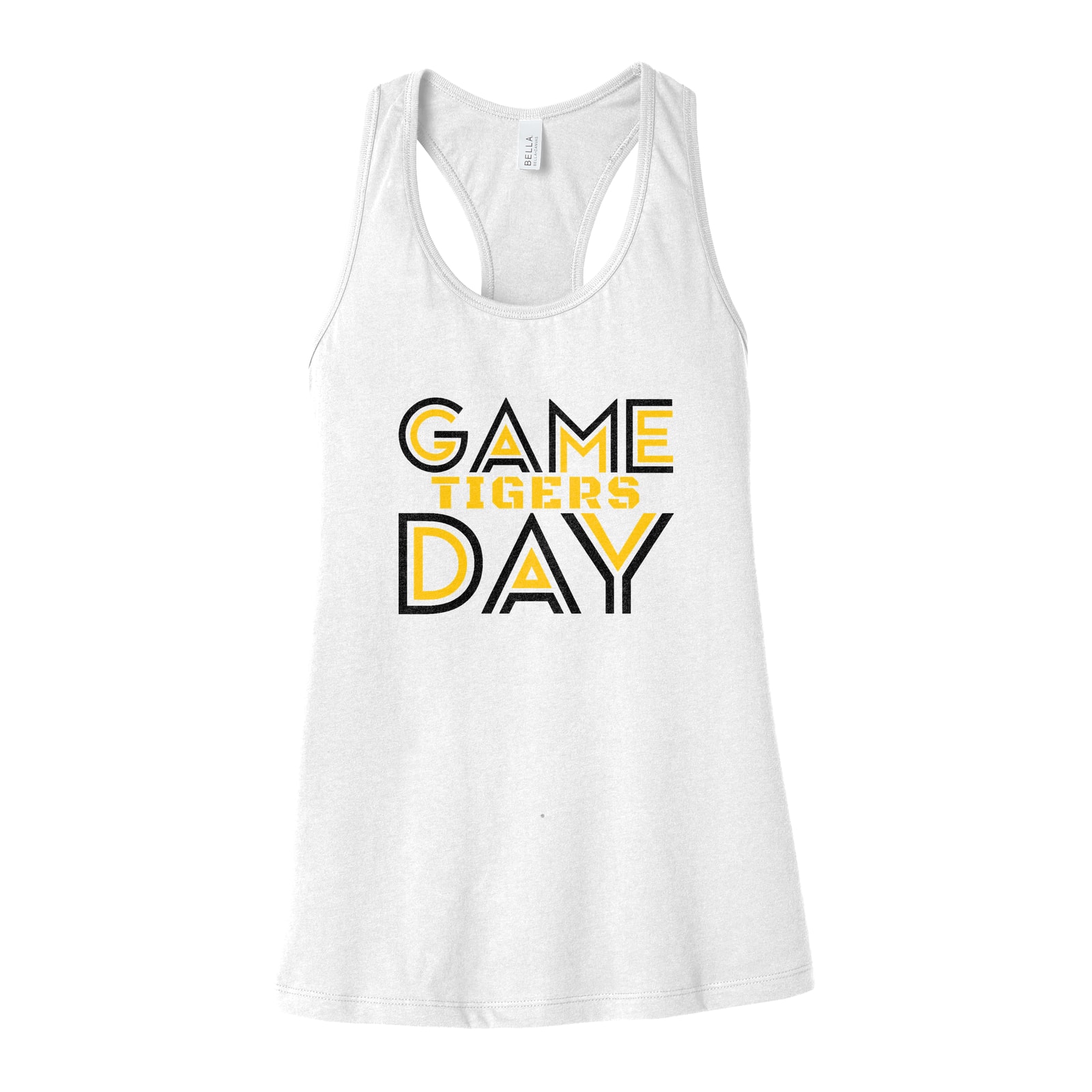 Game day tigers SC gold black Bella+Canvas 6008 Racerback Tank