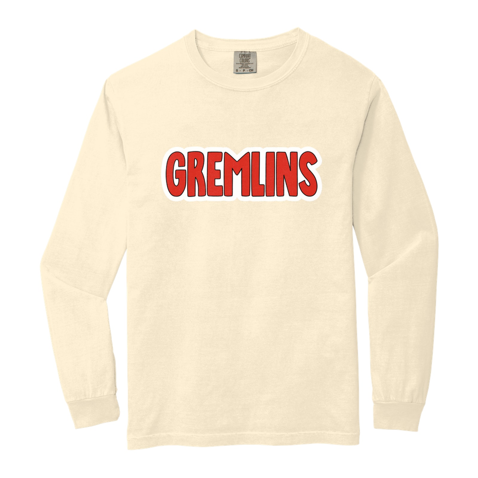 Gremlins bubble red black white Comfort Colors 6014 Long Sleeve