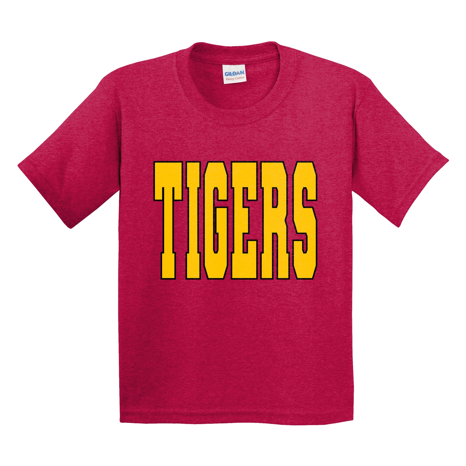 Tigers Gold Black Gildan 5000B Youth Tee