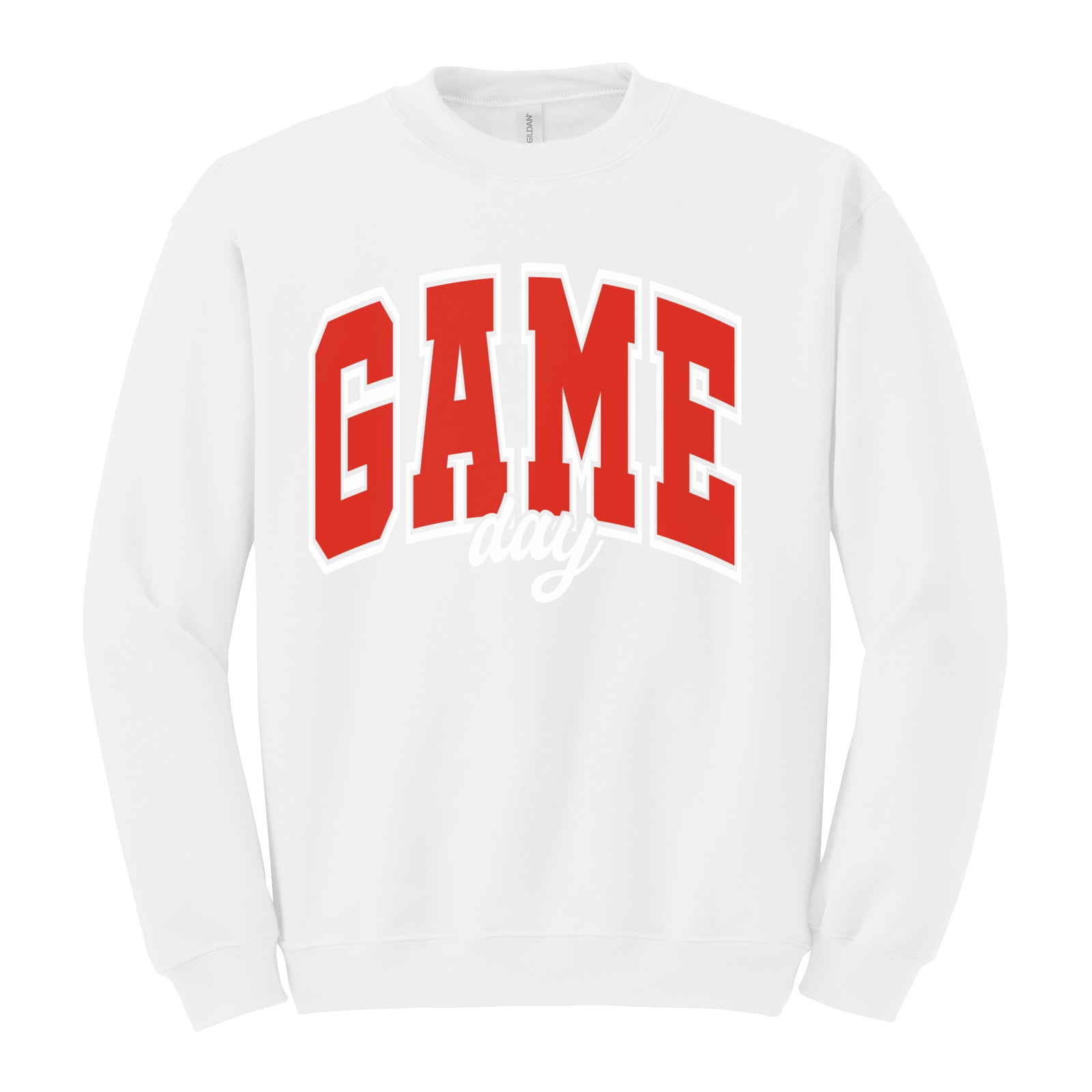 sacred-heart Game Day Arch Sacred Heart Red White Gildan Heavy Blend Crewneck Sweatshirt. 18000