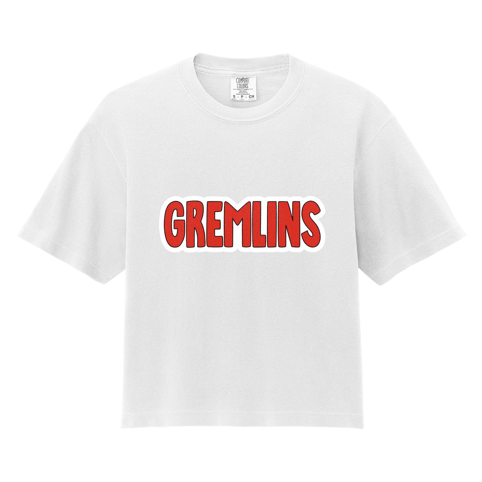 Gremlins bubble red black white Comfort Colors 3023CL Cropped Tee