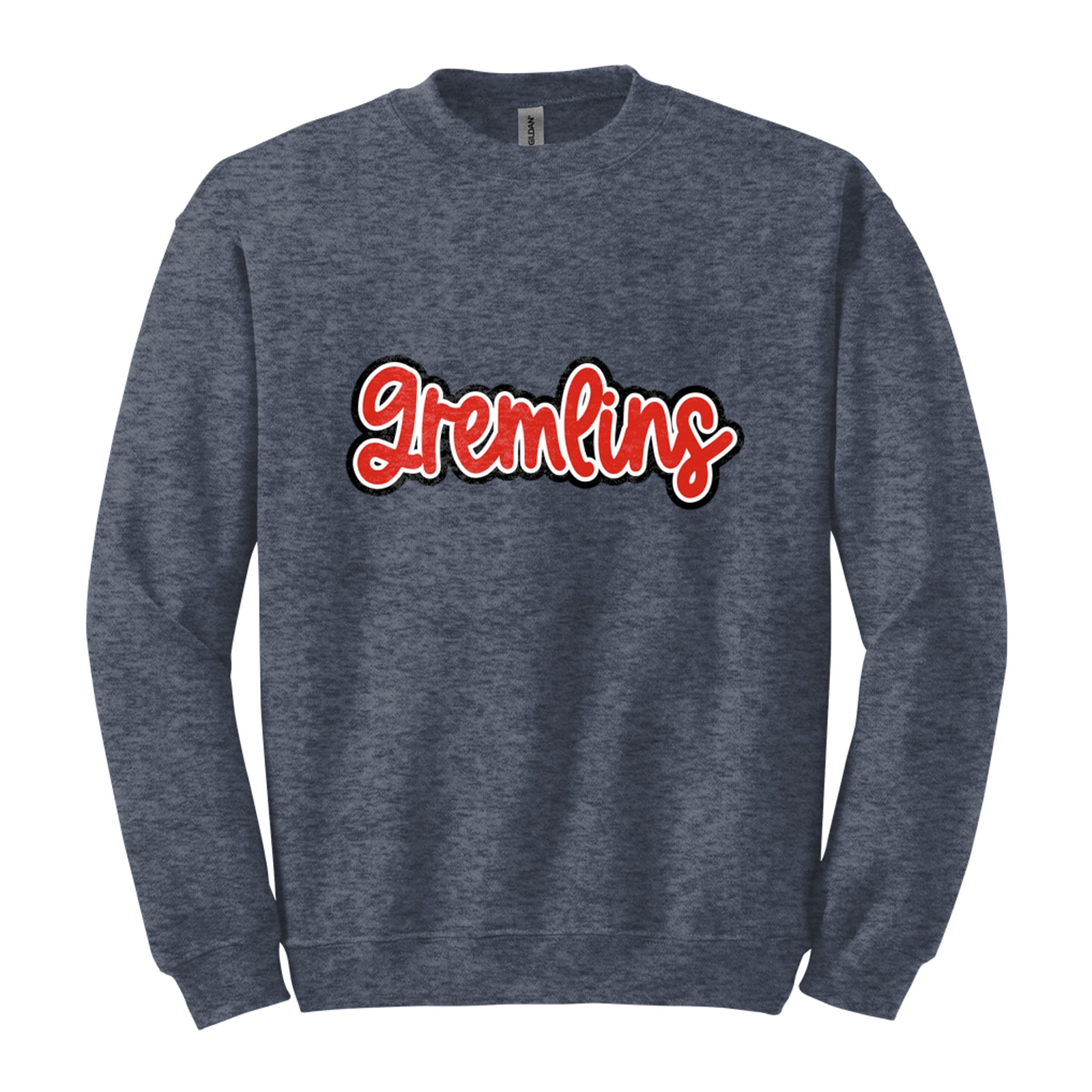 Gremlins Thick Script Red White Black Gildan 18000 Fleece