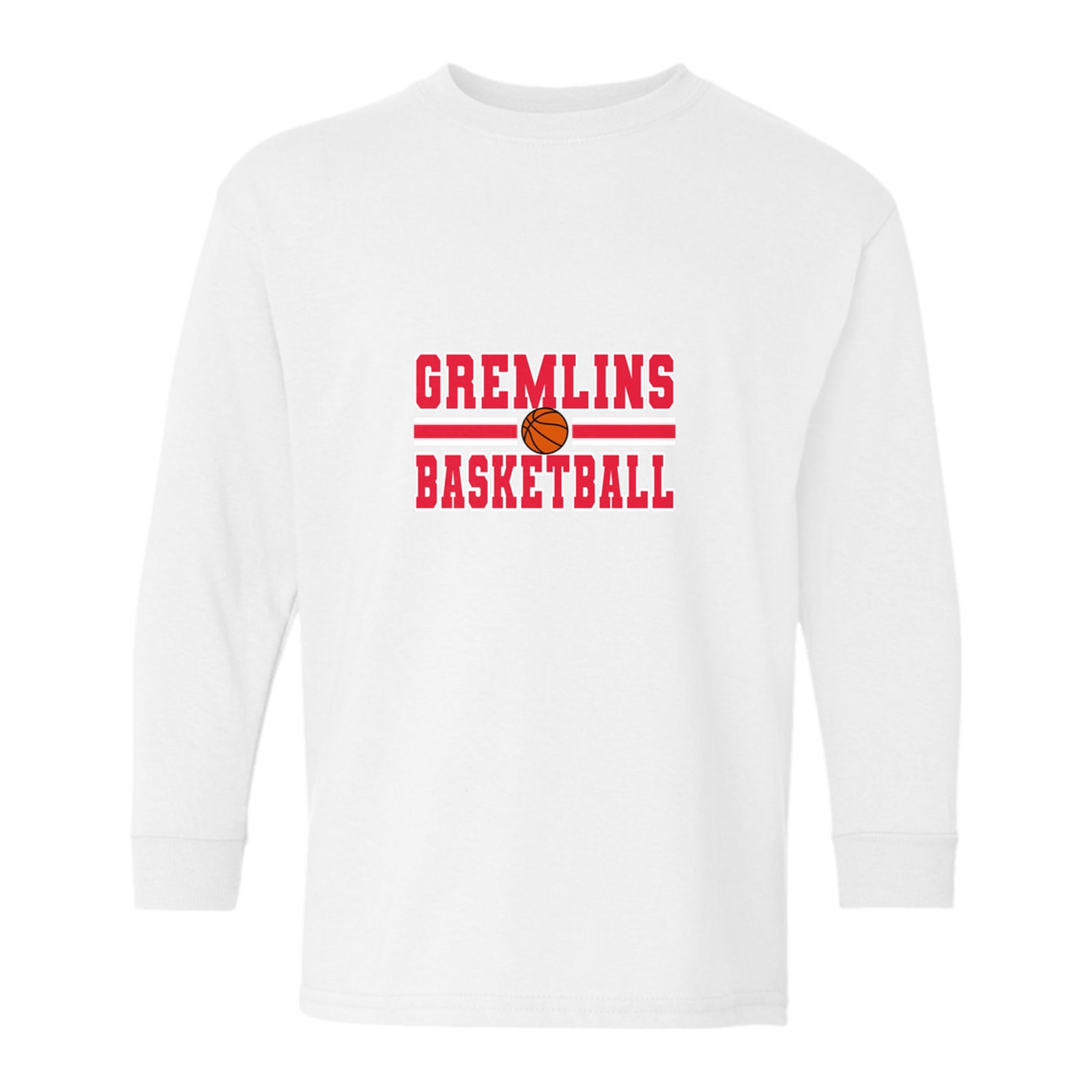 sacred-heart Gremlins basketball lines sacred heart red white basketball Gildan Youth Heavy Cotton 100% Cotton Long Sleeve T-Shirt. 5400B