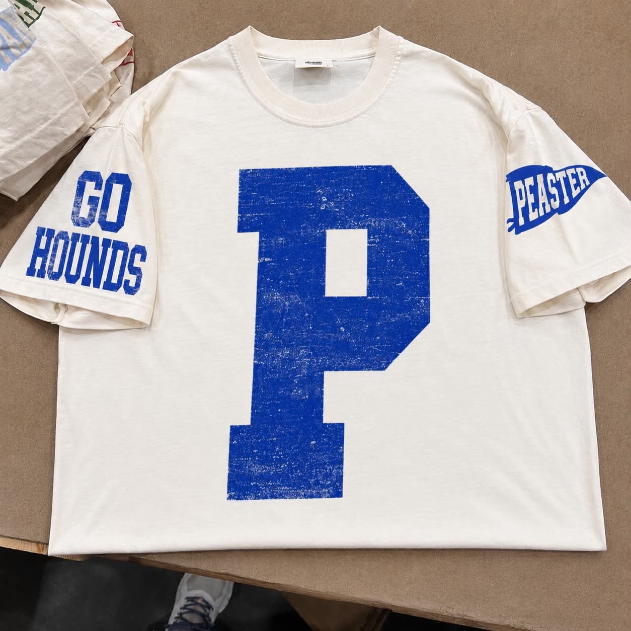 P go hounds peaster blue distressed Comfort Colors 3023CL Cropped Tee
